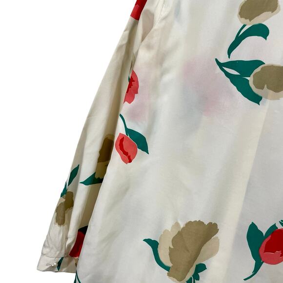 Vintage 70s Wilroy Traveler Brownstone Studio Ruffle Floral Button Collared Top - Picture 7 of 10